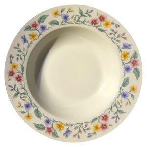 1 Vtg Coupe Soup Pasta Salad Bowl Excel Caprice (Green Trim) Floral EXCEL China